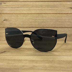 O2 Eyewear 7076 One Piece Rimless Sunglasses(BK)